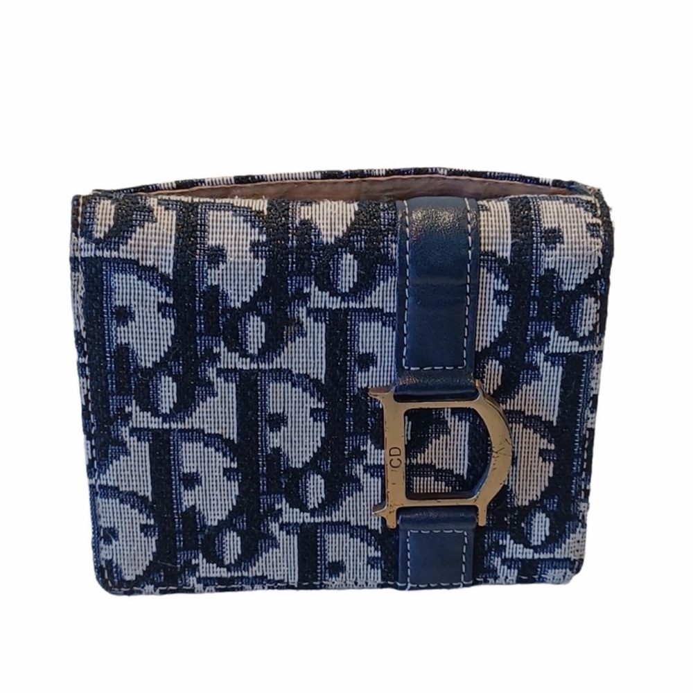 Dior Blue and White Monogram Wallet